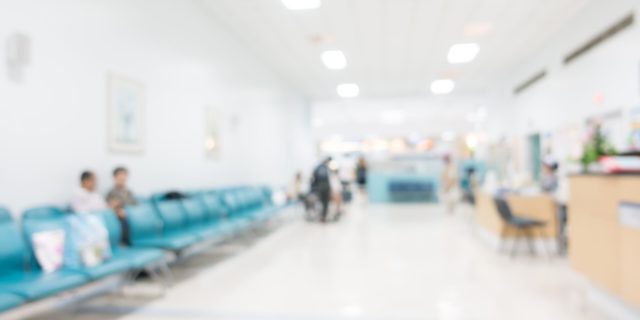 Abstract blur hospital and clinic interior for background